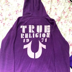 True Religion Zip Up Hoodie with rhinestones